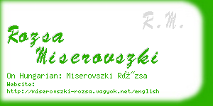 rozsa miserovszki business card